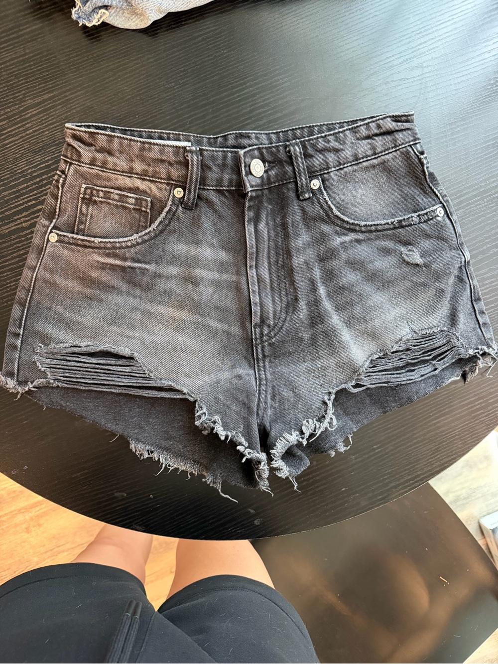Zara Washed Black High-Rise Denim Jeans